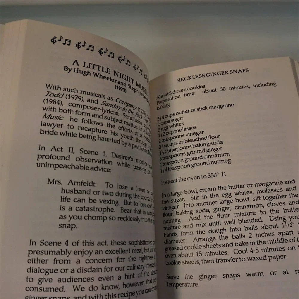 Theatre Lovers Cookbook Recipes From 60 Favorite Plays 1992 Paperback Meserve